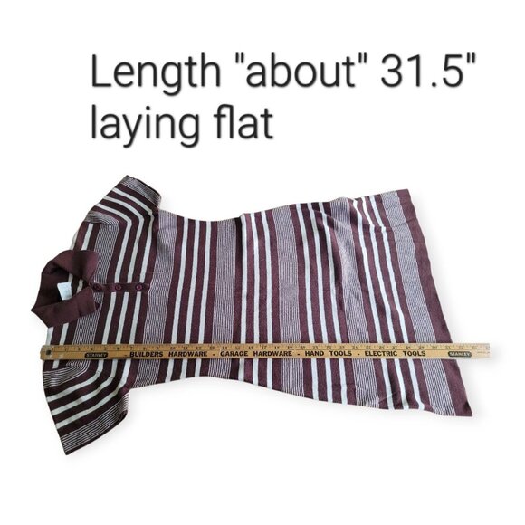 Esprit Vintage 90s Collared Dress, Brown & Cream Stripes - Picture 10 of 11